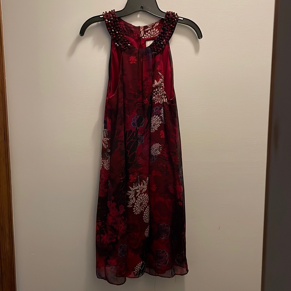 Red floral dress